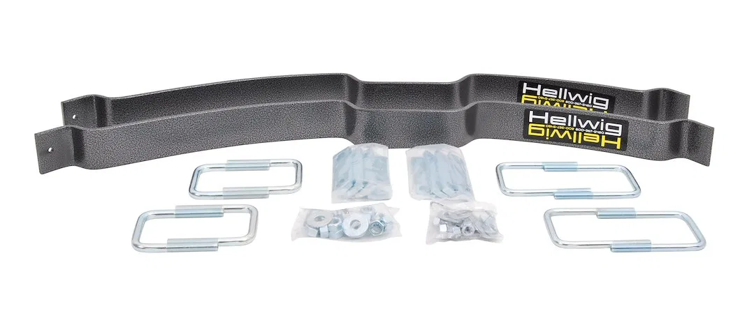 984 – HELLWIG Helper Spring Kit, Leaf Spring Design Rear Upper 2000 Pound Load Capacity Step Bracket Style Steel With...